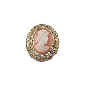 Vintage 10 Karat Yellow Gold Cameo Ring Size 9 #14879